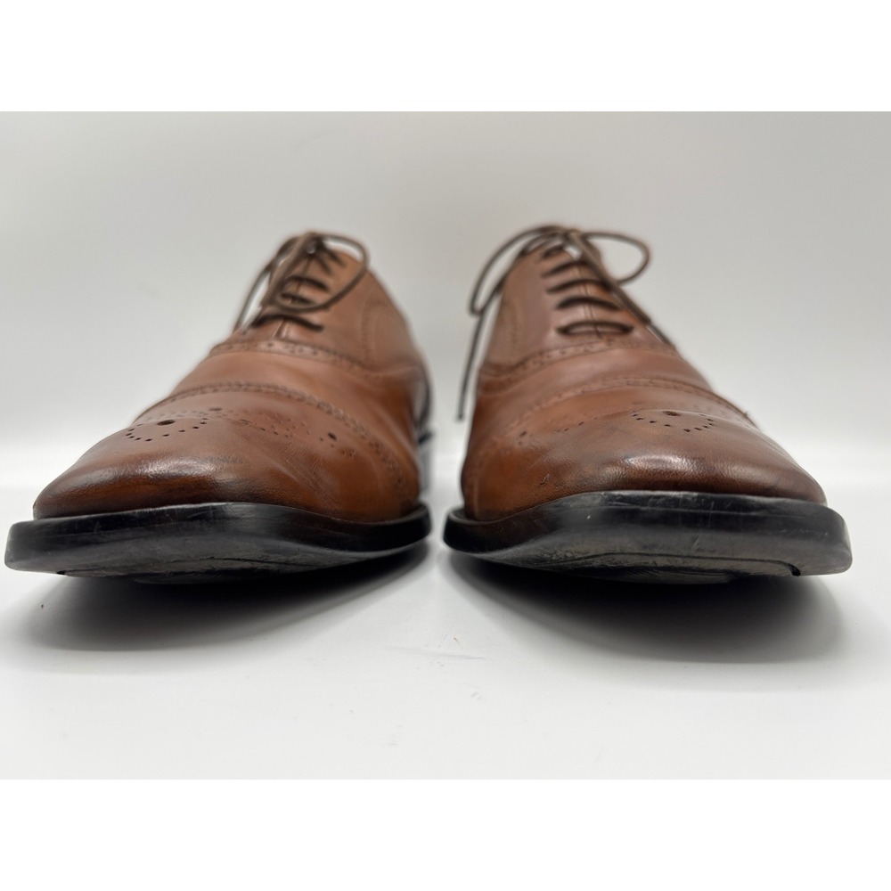 Vittorio Russo Men's Brown Leather Cap Toe Oxford Brogue Dress Shoes Italy 10½ - Picture 5 of 16